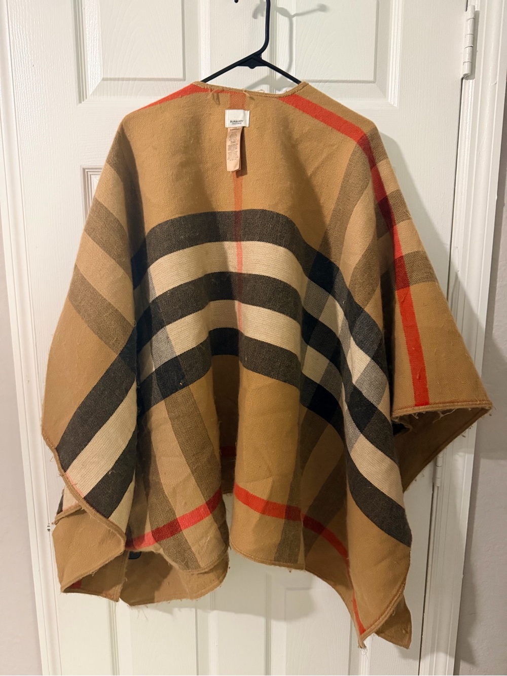 Burberry Reversible Check Merino Wool Cape - Beige